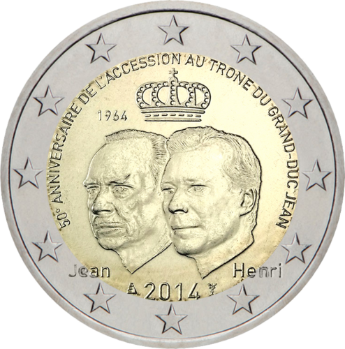 2014 Liuksemburgas Didysis Hercogas Jean 2 eurų moneta (1)