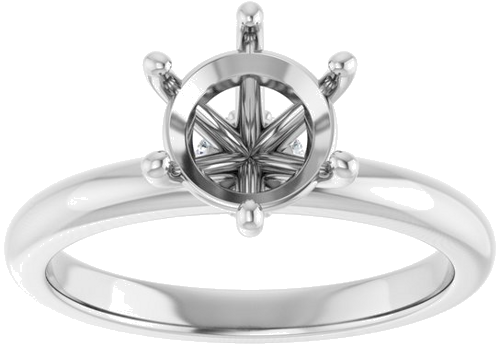 Sužadėtuvių Žiedas „Accented“ 14k white gold Round 7.4mm (2)