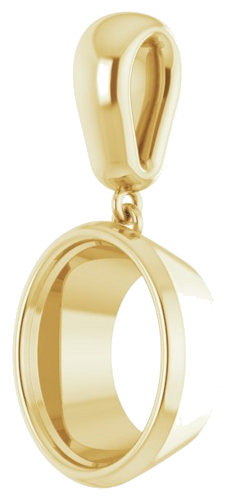 Pakabukas „Bezel-Set“ 585 Geltonojo Aukso Oval 12mm x 10mm (2)