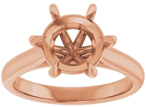 Sužadėtuvių Žiedas „Claw-Prong“ 14k rose gold Round 9.4mm (3)