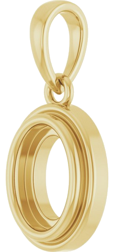 Pakabukas „Bezel-Set Cabochon“ 14k yellow gold Oval 7mm x 5mm (2)