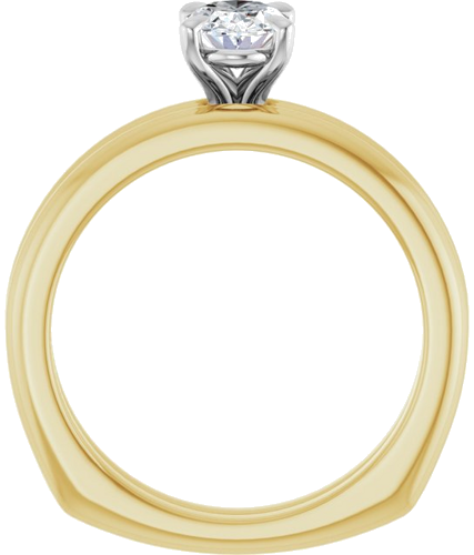 Sužadėtuvių Žiedas „Claw-Prong Euro Shank“ 14k yellow/white gold Oval 7mm x 5mm (7)