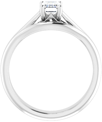 Sužadėtuvių Žiedas „Solitaire“ 14k white gold Emerald 6mm x 4mm (7)