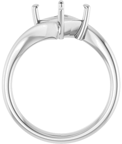 Sužadėtuvių Žiedas „Solitaire Bypass“ 14k white gold Square 6.5mm (2)
