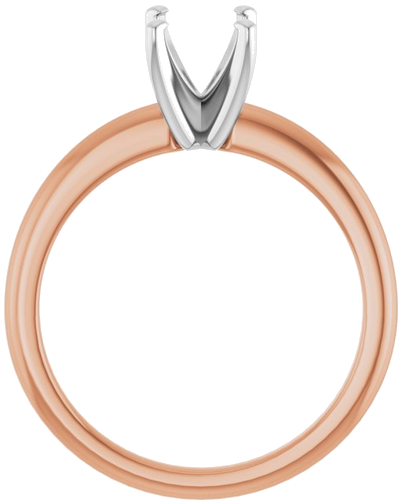 14K Rose   White  8x6 mm Oval Solitaire Engagement Ring Mounting (2)