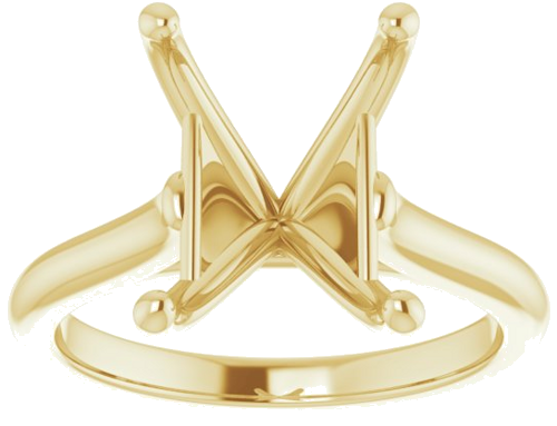 14K Yellow 11x9 mm Emerald Solitaire Engagement Ring Mounting (3)