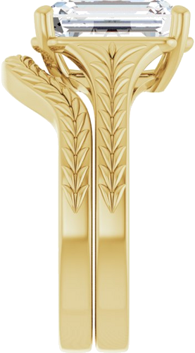 Sužadėtuvių Žiedas „Solitaire“ 14k yellow gold Emerald 10mm x 8mm (9)