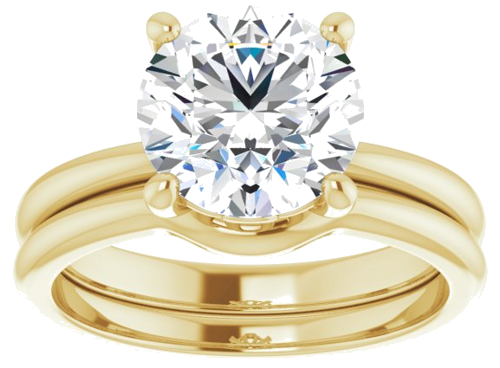 14K Yellow 8.8 mm Round Solitaire Engagement Ring Mounting (8)