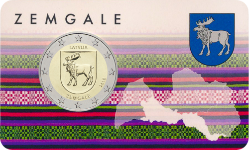 2018 Latvija Žiemgala 2 eurų BU moneta kortelėje (1)