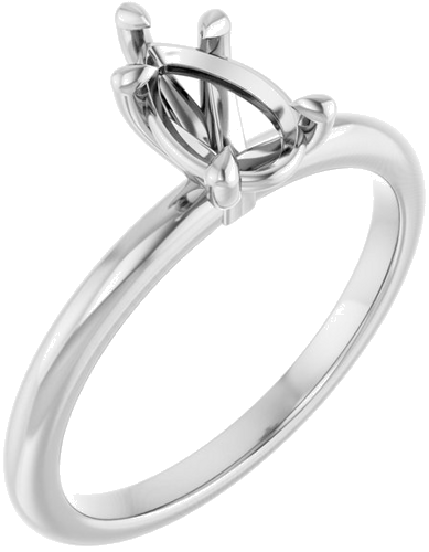 Sužadėtuvių Žiedas 585 Baltojo Aukso Pear Shape 8mm x 5mm (1)