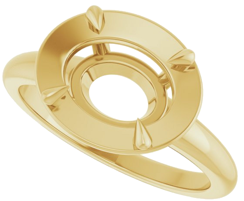 Sužadėtuvių Žiedas „Claw-Prong Solitaire Bezel-Style“ 14k yellow gold Oval 10mm x 8mm (5)