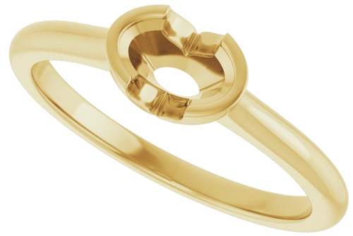 14K Yellow 6x4 mm Oval Solitaire Engagement Ring Mounting (5)