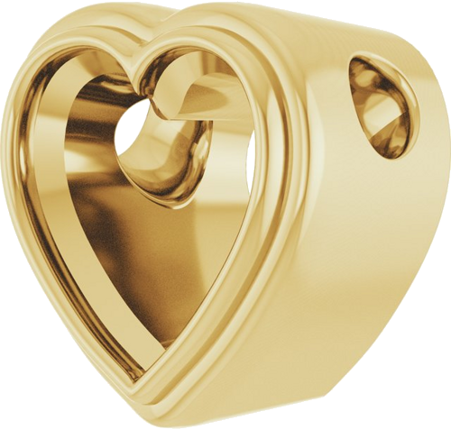 Pakabukas „Bezel-Set Solitaire“ 14k yellow gold Heart 6mm (2)
