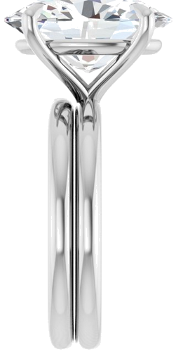 Sužadėtuvių Žiedas „Claw-Prong Solitaire“ 14k white gold Oval 14mm x 10mm (9)
