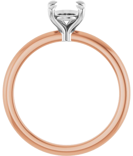 14K Rose White 8x6 mm Oval Solitaire Engagement Ring Mounting (2)