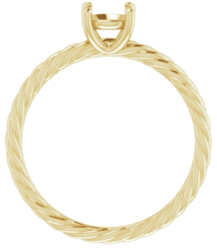 Sužadėtuvių Žiedas „Solitaire Rope“ 14k yellow gold Round 5.8mm (2)