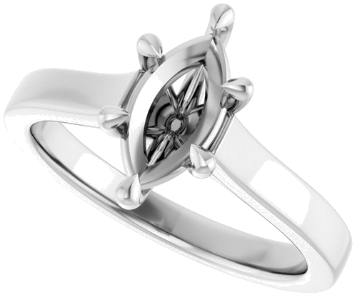 Sužadėtuvių Žiedas „Claw-Prong“ 14k white gold Marquise 9.5mm x 5mm (5)