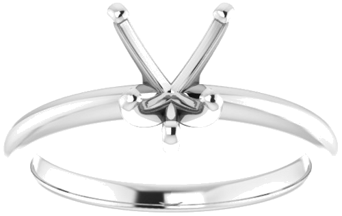 14K White  7x7 mm Heart Solitaire Engagement Ring Mounting (3)