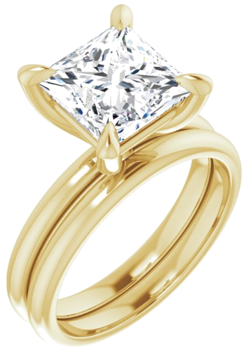 Sužadėtuvių Žiedas „Solitaire“ 585 Geltonojo Aukso Square 8mm (6)