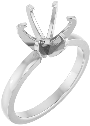 14K White 7.8-8.6 mm Round Solitaire Engagement Ring Mounting (1)