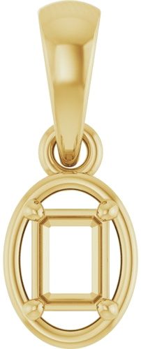 Pakabukas „Solitaire Charm“ 14k yellow gold Emerald 4mm x 3mm (1)