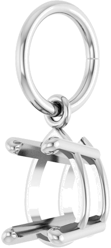 Pakabukas „Solitaire Charm“ 14k white gold Pear 7mm x 5mm (2)