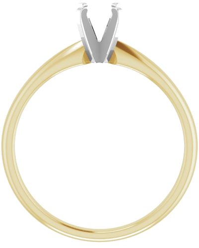 14K Yellow White 4.2-4.9 mm Round Solitaire Engagement Ring Mounting (2)