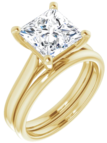 Sužadėtuvių Žiedas „Solitaire“ 585 Geltonojo Aukso Square 8mm (6)