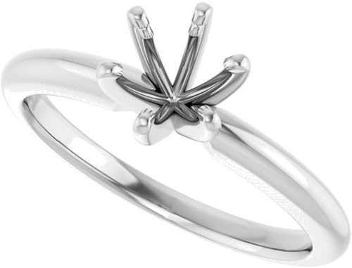 Sužadėtuvių Žiedas „Solitaire“ 14k white gold Round 5.4mm x 5.7mm (5)