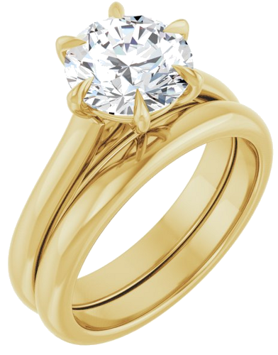 Sužadėtuvių Žiedas „Claw-Prong“ 14k yellow gold Round 8.2mm (6)