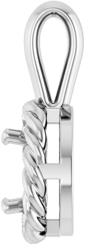 Pakabukas „Rope Solitaire Charm“ 14k white gold Round 5.5mm (3)