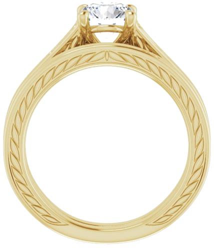 Sužadėtuvių Žiedas „Solitaire Scroll“ 14k yellow gold Round 6.5mm (7)