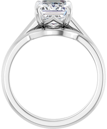 Sužadėtuvių Žiedas „Claw-Prong Solitaire“ 14k white gold Emerald 9mm x 7mm (7)