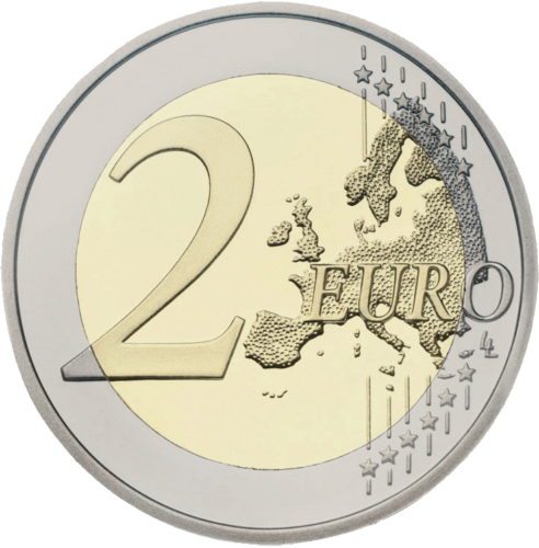 2023 Литва Заедно с Украйна 2-еврова монета (цветна) (2)