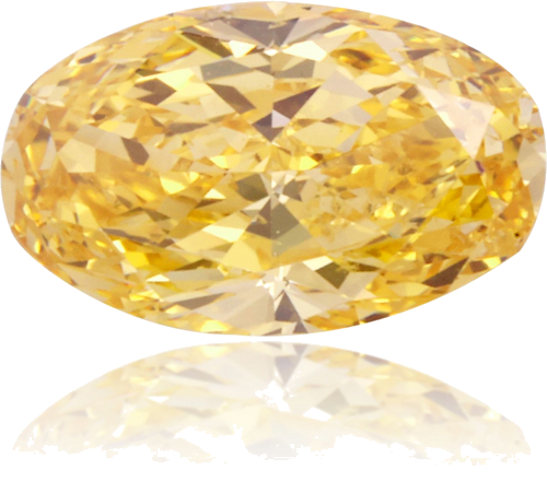 0.9 carat Fancy Vivid Orangey Yellow-SI1 Natūralus Oval Deimantas (1)