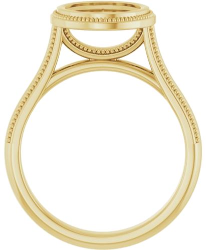 14K Yellow 8 mm Round Solitaire Engagement Ring Mounting (2)