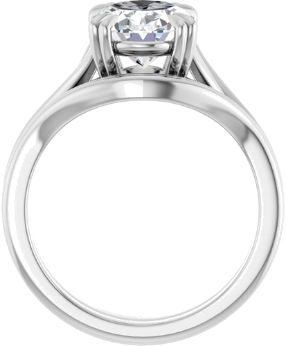 Sužadėtuvių Žiedas „Double Claw-Prong Solitaire Criss-Cross“ 14k white gold Oval 10mm x 8mm (7)