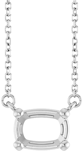 Pakabukas „Solitaire“ 14k white gold Elongated Cushion 8mm x 6mm (1)