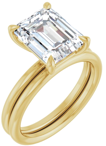 Sužadėtuvių Žiedas „Claw-Prong Solitaire“ 14k yellow gold Emerald 10mm x 8mm (6)