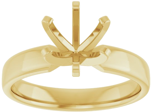 14K Yellow 7.4 mm Round Solitaire Engagement Ring Mounting (3)