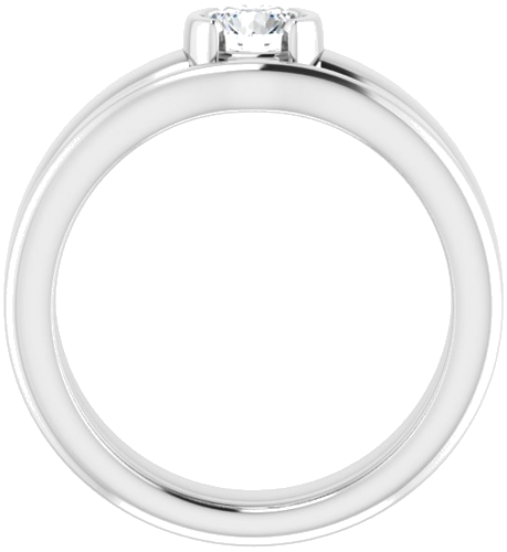 Sužadėtuvių Žiedas „Half Bezel Solitaire“ 585 Baltojo Aukso Round 4.8mm (7)