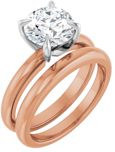 Sužadėtuvių Žiedas „Claw-Prong Solitaire“ 14k rose/white gold Round 8mm (6)