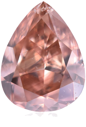 0.4 carat Fancy Deep Orangey Pink-SI1 Natūralus Pear Deimantas (1)