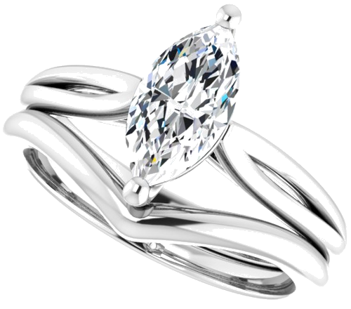 Sužadėtuvių Žiedas „Solitaire“ 14k white gold Marquise 10mm x 5mm (10)