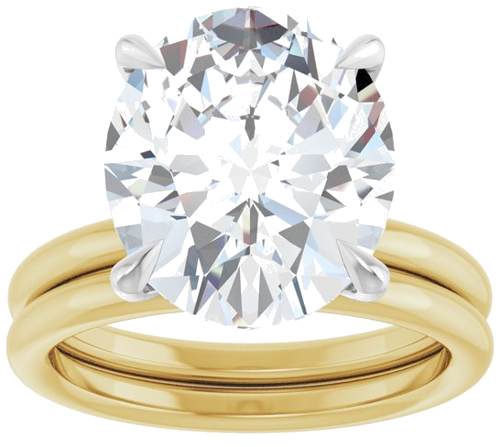 Sužadėtuvių Žiedas „Claw-Prong Solitaire“ 14k yellow/white gold Oval 13mm x 11mm (8)