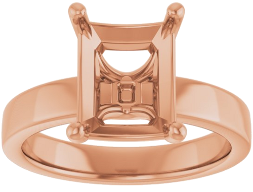 Sužadėtuvių Žiedas „Solitaire“ 14k rose gold Emerald 10mm x 8mm (3)