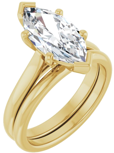 Sužadėtuvių Žiedas 14k yellow gold Marquise 14mm x 7mm (6)