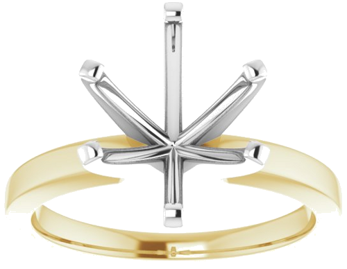 14K Yellow White 11x9 mm Oval Solitaire Engagement Ring Mounting (3)