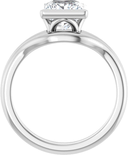 Sužadėtuvių Žiedas „Bezel-Set“ 14k white gold Square 6.5mm (7)