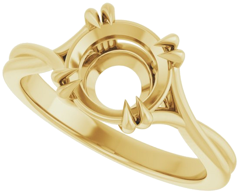 14K Yellow 8.2 mm Round Solitaire Engagement Ring Mounting (5)